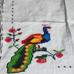 Colorful Peacock Cross Stitch Cloth